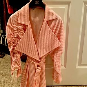 Gorgeous baby pink & white wrap top authentic Chanel